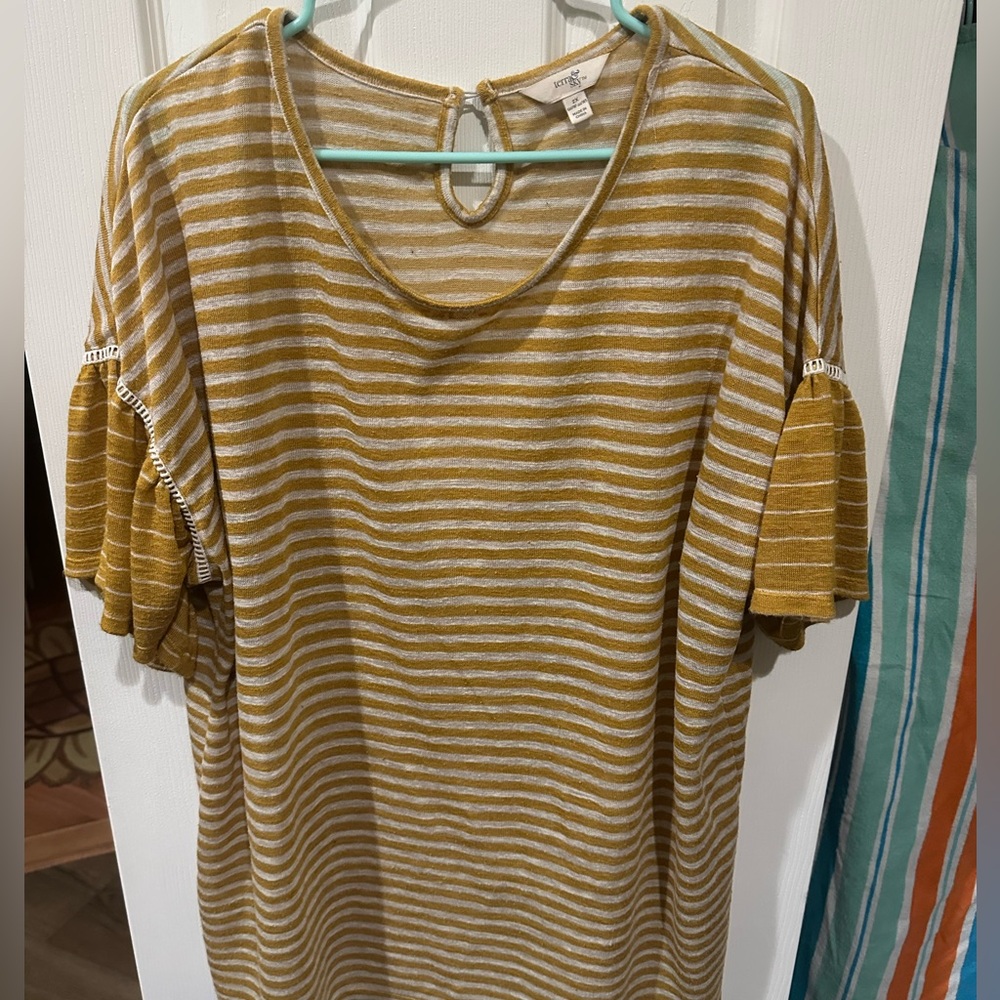 Yellow and white blouse